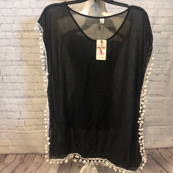 Women’s Sheer Black cover up Small Medium - Picture 5 of 5